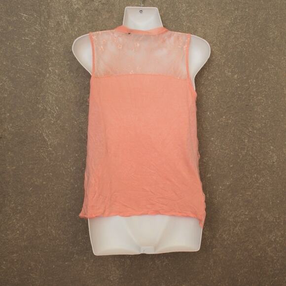 The Limited Peach Bow Chiffon Layered Tank Top Small - Picture 2 of 6